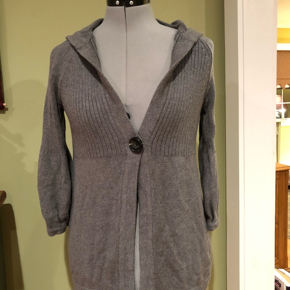 Gray Cardigan Hoodie Sweater from the Loft